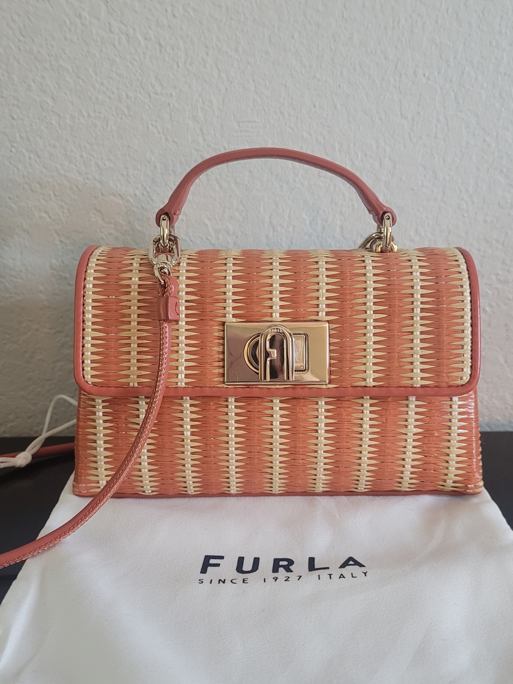 Furla 1927 Raffia Mini Top Handle